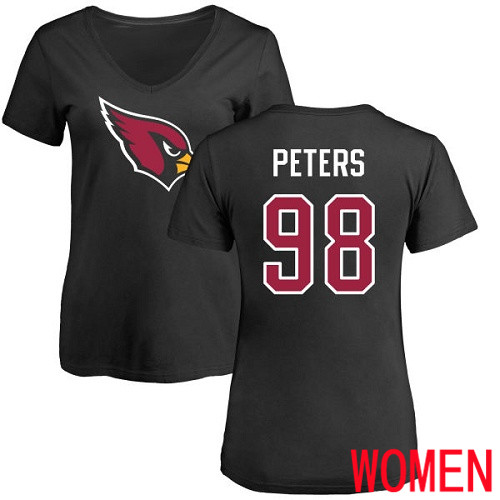Arizona Cardinals Black Women Corey Peters Name And Number Logo NFL Football #98 T Shirt->nfl t-shirts->Sports Accessory